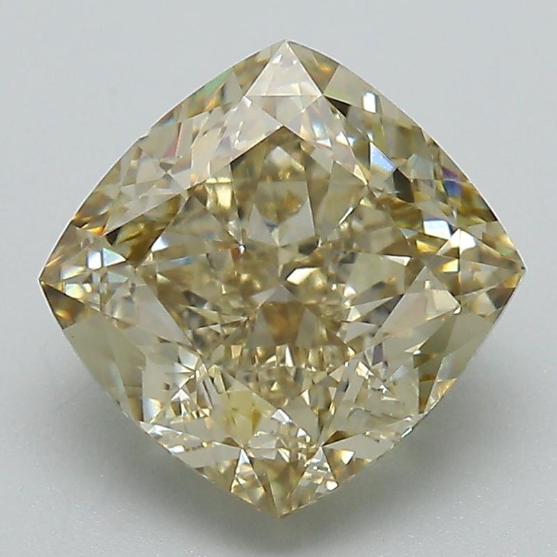 3.40 Ct. Fancy Intense Greyish Yellow Cushion Lab Grown Diamond