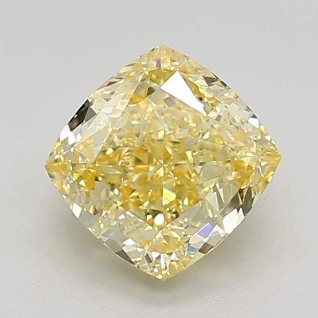 2.44 Ct. Fancy Intense Yellow Cushion Lab Grown Diamond