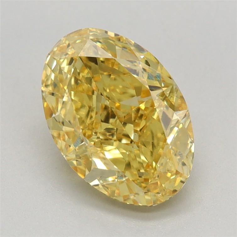 1.45 Ct. Fancy Vivid Yellow Oval Lab Grown Diamond