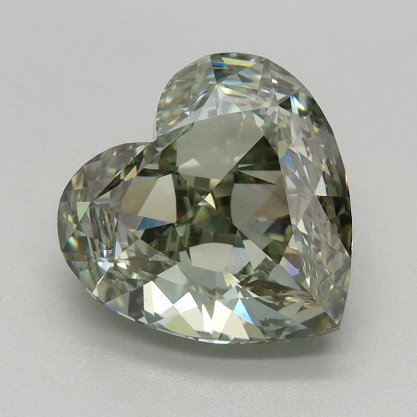 3.10 Ct. Fancy Intense Green Heart Lab Grown Diamond