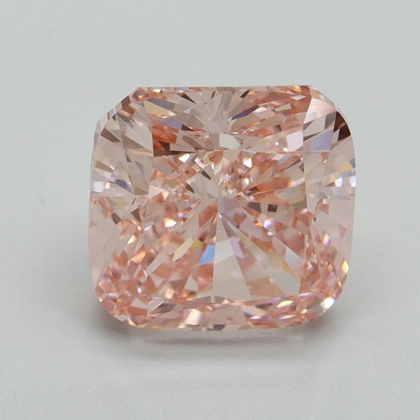 5.03 Ct. Fancy Vivid Pink Cushion Lab Grown Diamond