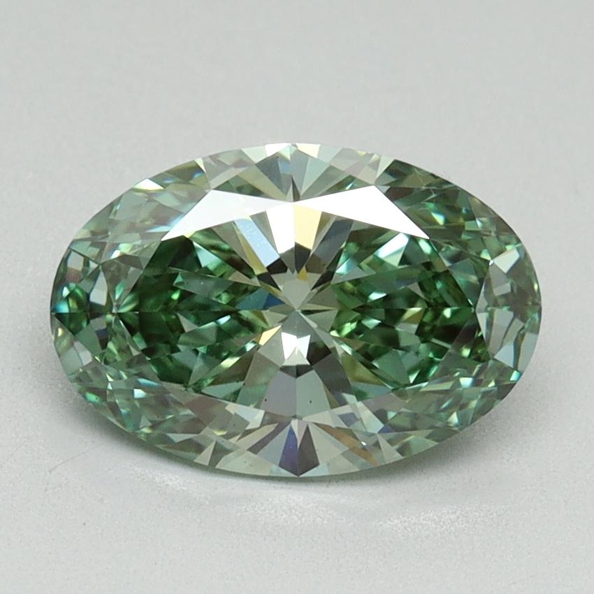 1.60 Ct. Fancy Vivid Green Oval Lab Grown Diamond