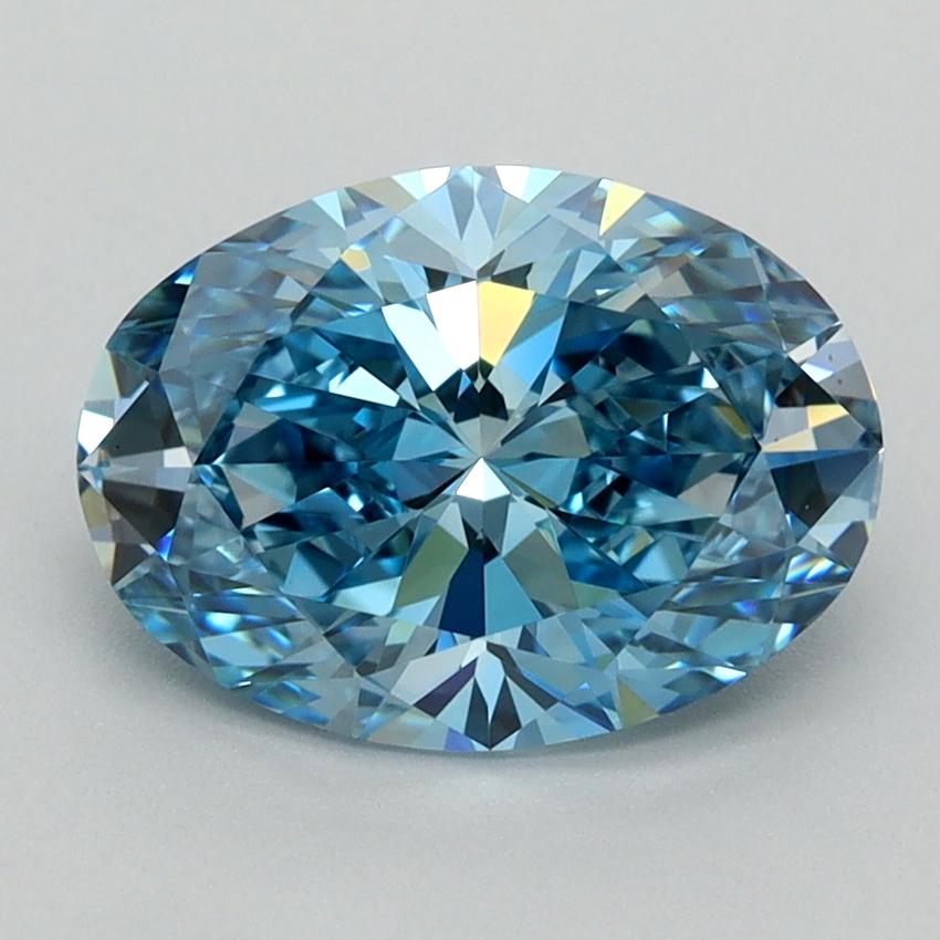 2.15 Ct. Fancy Vivid  Blue Oval Lab Grown Diamond