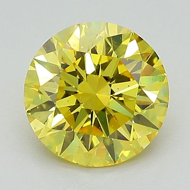 1.34 Ct. Fancy Vivid Yellow Round Lab Grown Diamond