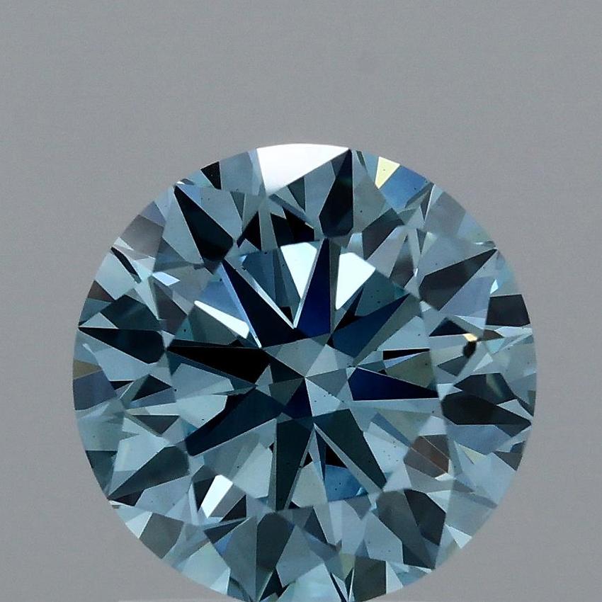 1.54 Ct. Fancy Vivid Blue Round Lab Grown Diamond