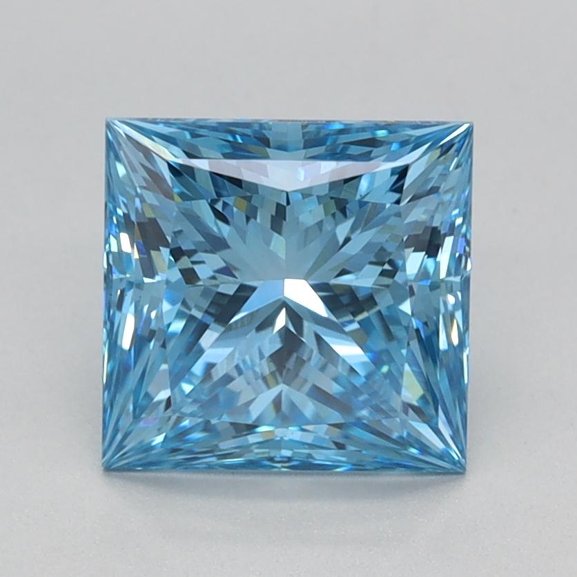 1.51 Ct. Fancy Vivid  Blue Princess Lab Grown Diamond