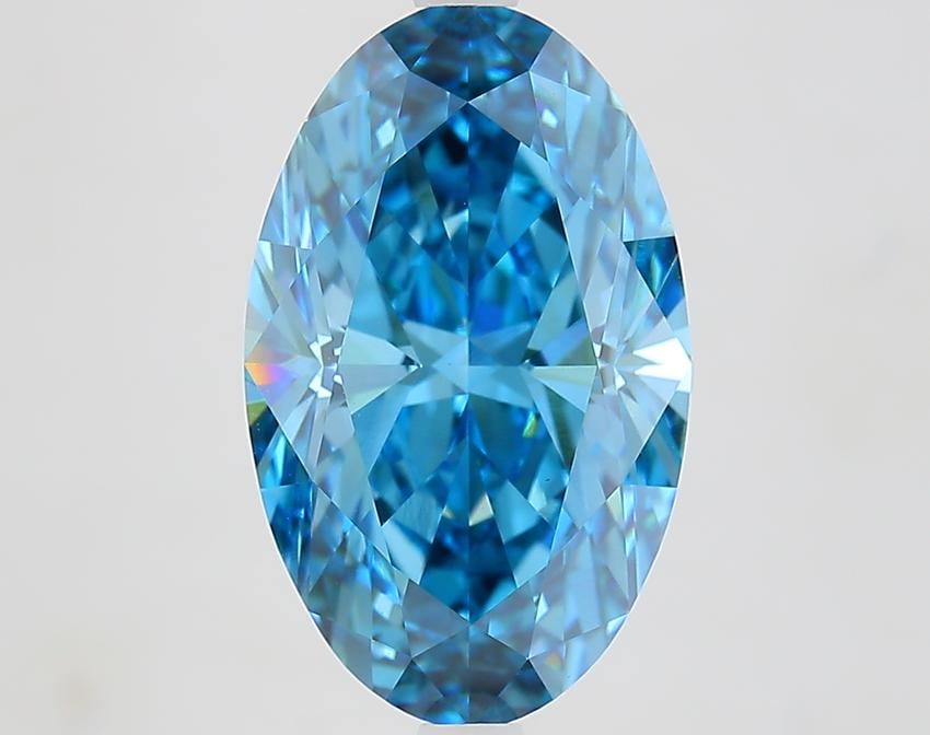 5.08 Ct. Fancy Vivid Blue Oval Lab Grown Diamond