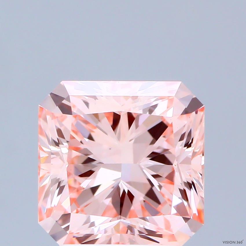 3.01 Ct. Fancy Intense Pink Radiant Lab Grown Diamond