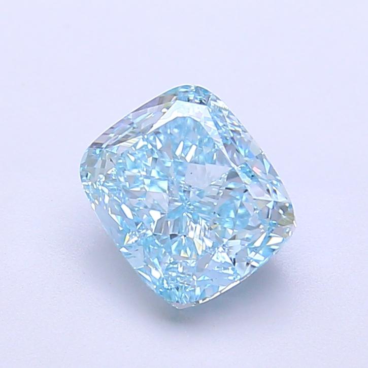 1.52 Ct. Fancy Vivid Blue Cushion Lab Grown Diamond