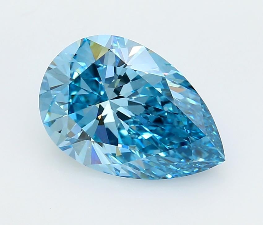 3.00 Ct. Fancy Vivid  Blue Pear Lab Grown Diamond