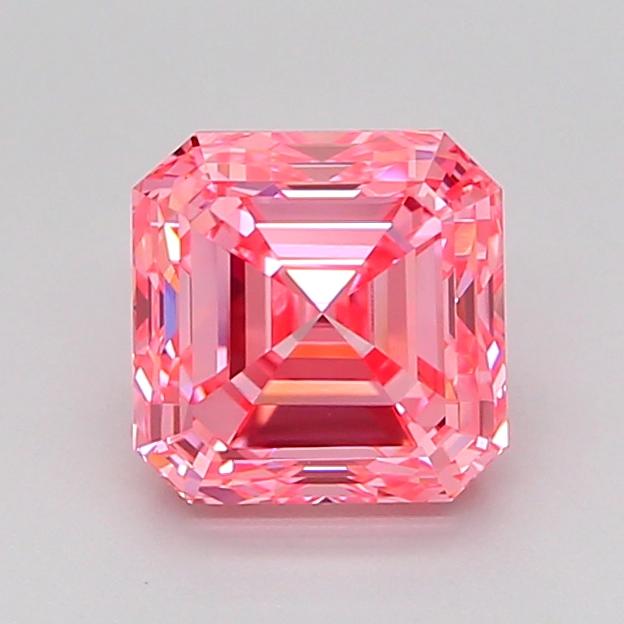 1.52 Ct. Fancy Vivid Pink Asscher Lab Grown Diamond