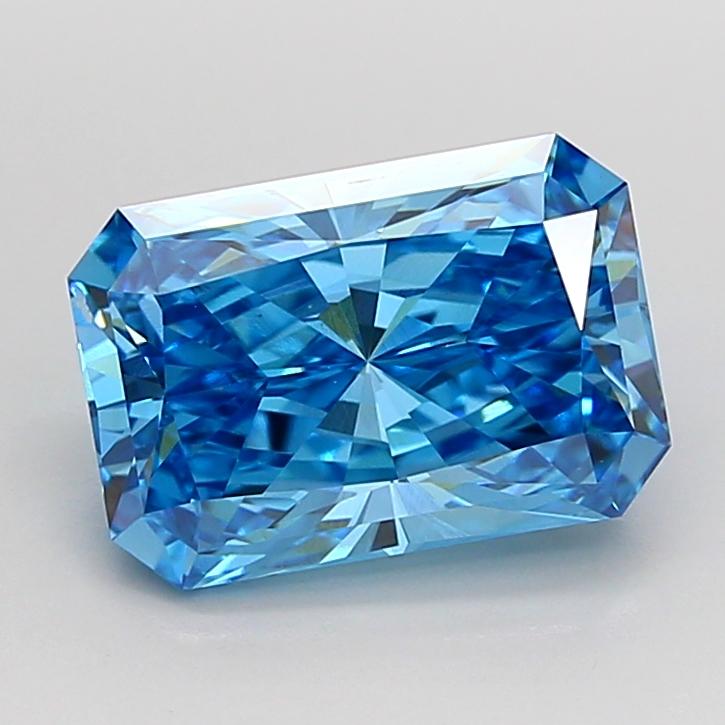 2.53 Ct. Fancy Vivid None Blue Radiant Lab Grown Diamond