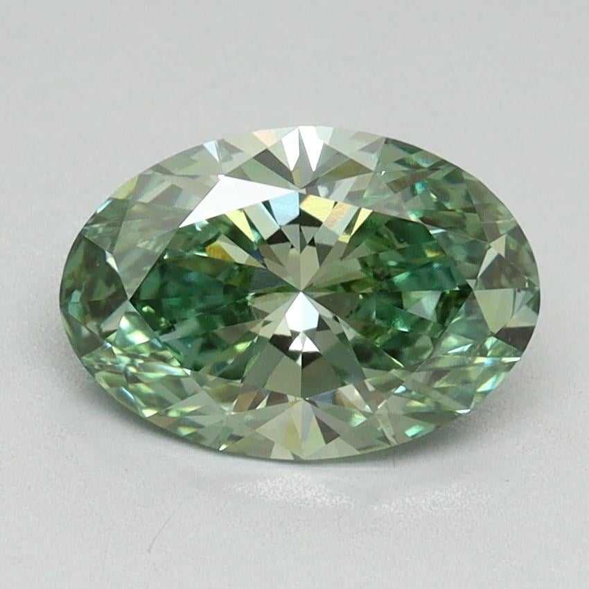 1.57 Ct. Fancy Vivid Pacific Green Oval Lab Grown Diamond