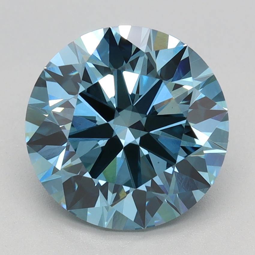 2.50 Ct. Fancy Vivid Blue Round Lab Grown Diamond