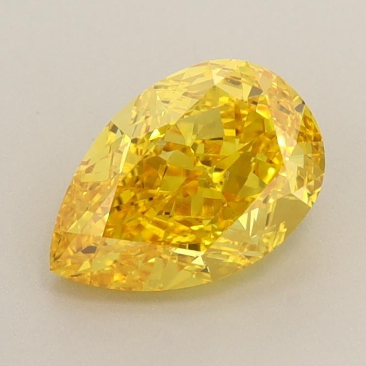 1.27 Ct. Fancy Vivid Yellow Pear Lab Grown Diamond
