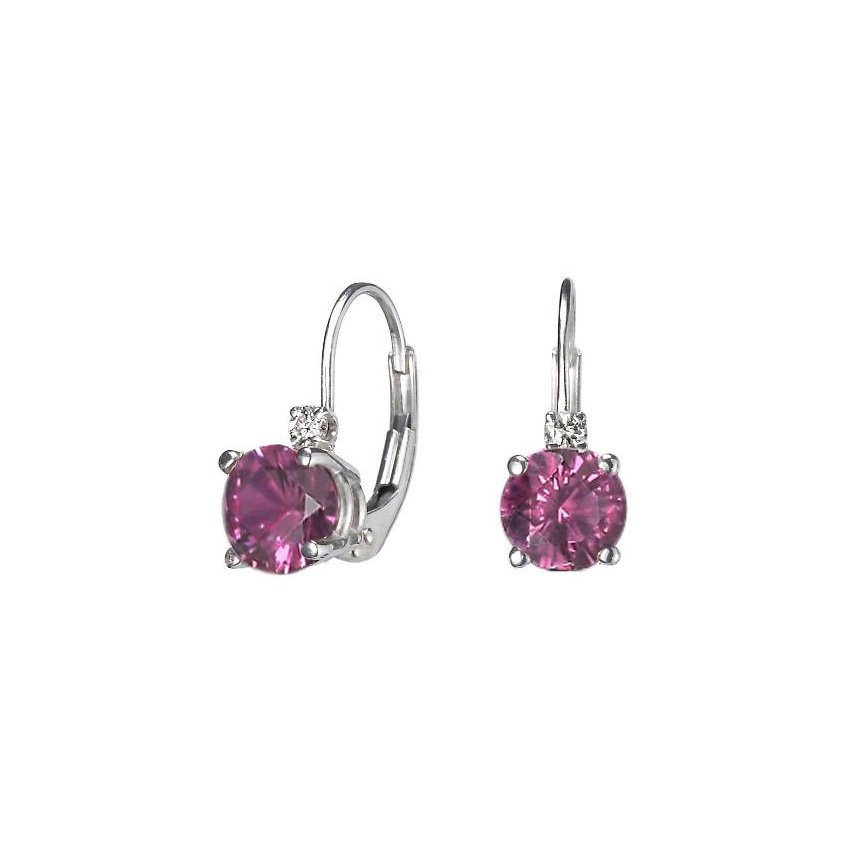 Grape Garnet™ and Diamond Earrings in Silver