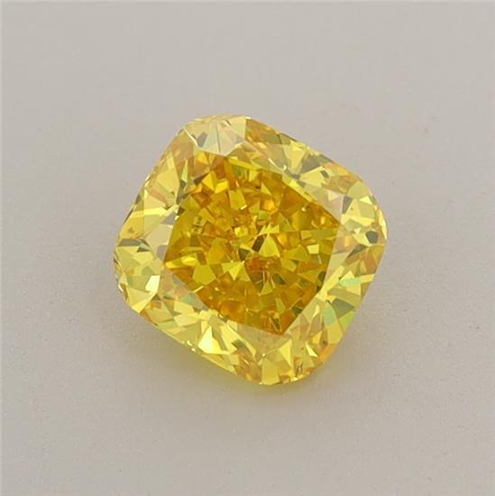 0.66 Ct. Fancy Intense Yellow Cushion Lab Grown Diamond