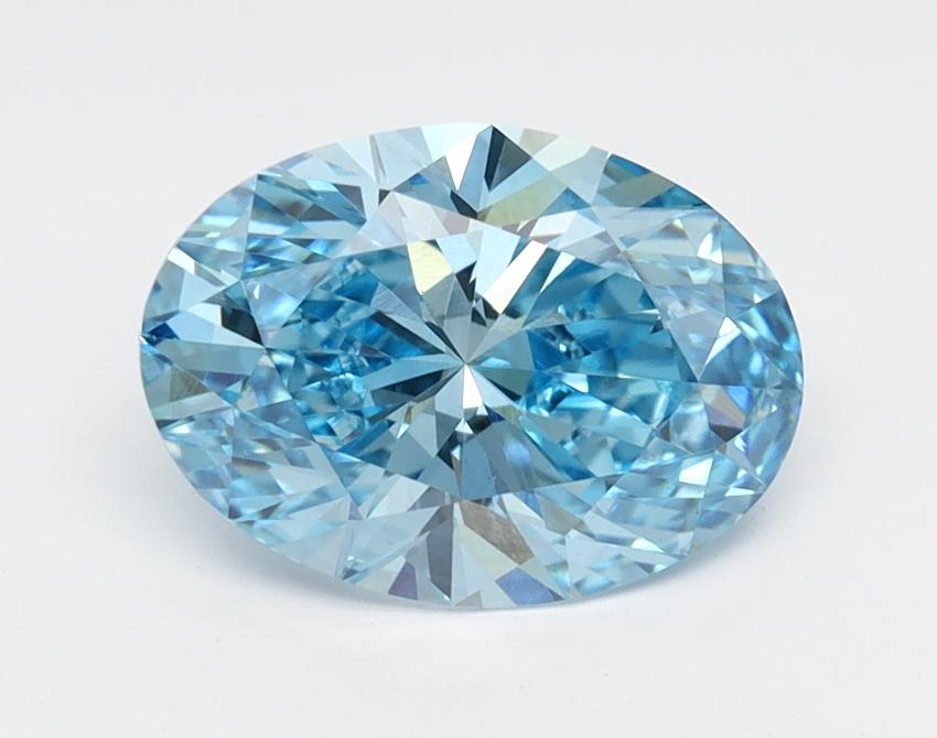 1.53 Ct. Fancy Vivid Blue Oval Lab Grown Diamond