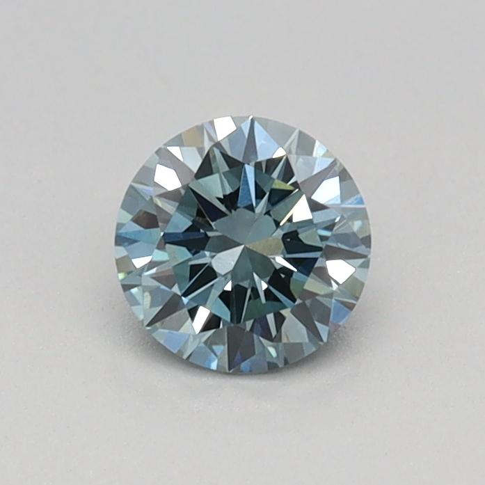 0.31 Ct. Fancy Intense Greenish Blue Round Lab Grown Diamond