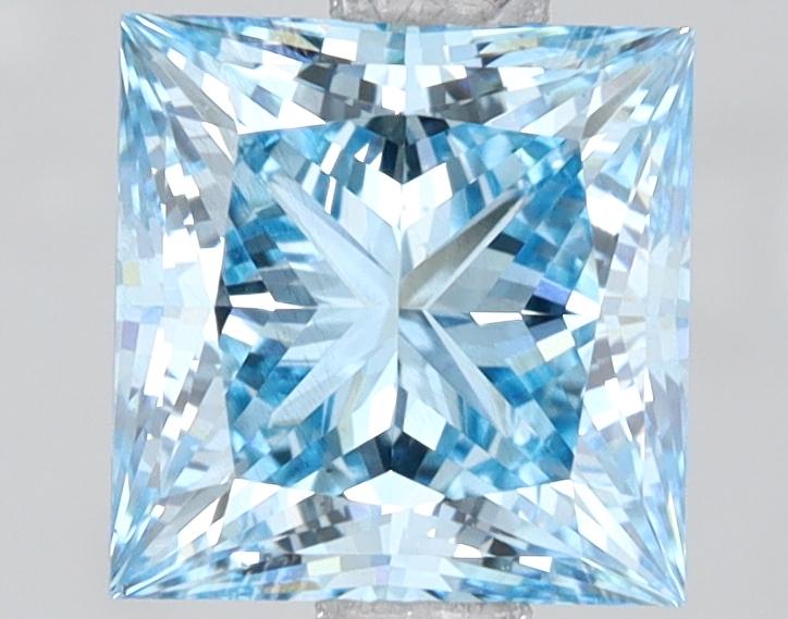 1.62 Ct. Fancy Vivid Blue Princess Lab Grown Diamond