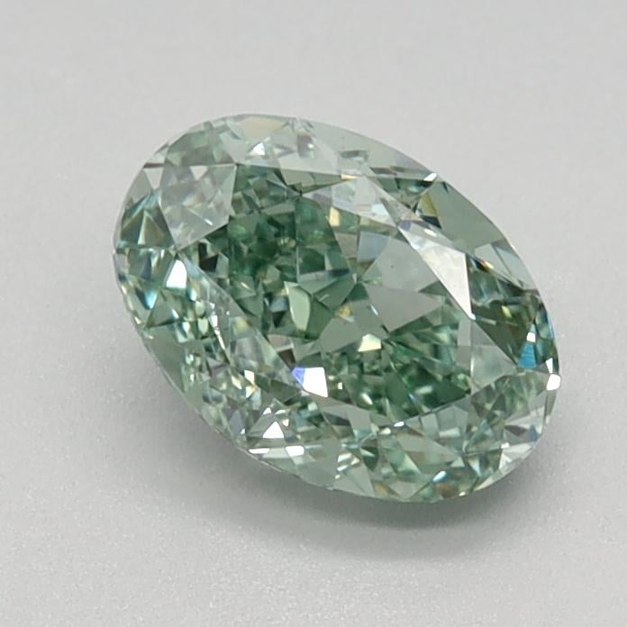 0.73 Ct. Fancy Vivid Green Oval Lab Grown Diamond