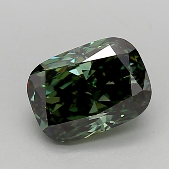 1.41 Ct. Fancy Deep  Green Cushion Lab Grown Diamond