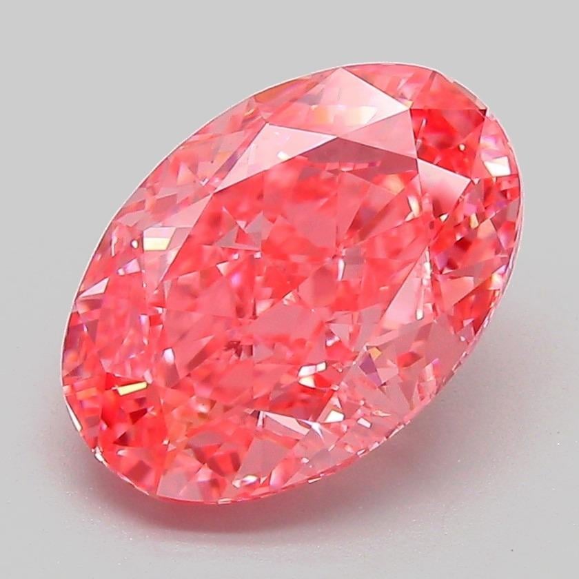 3.09 Ct. Fancy Vivid Pink Oval Lab Grown Diamond