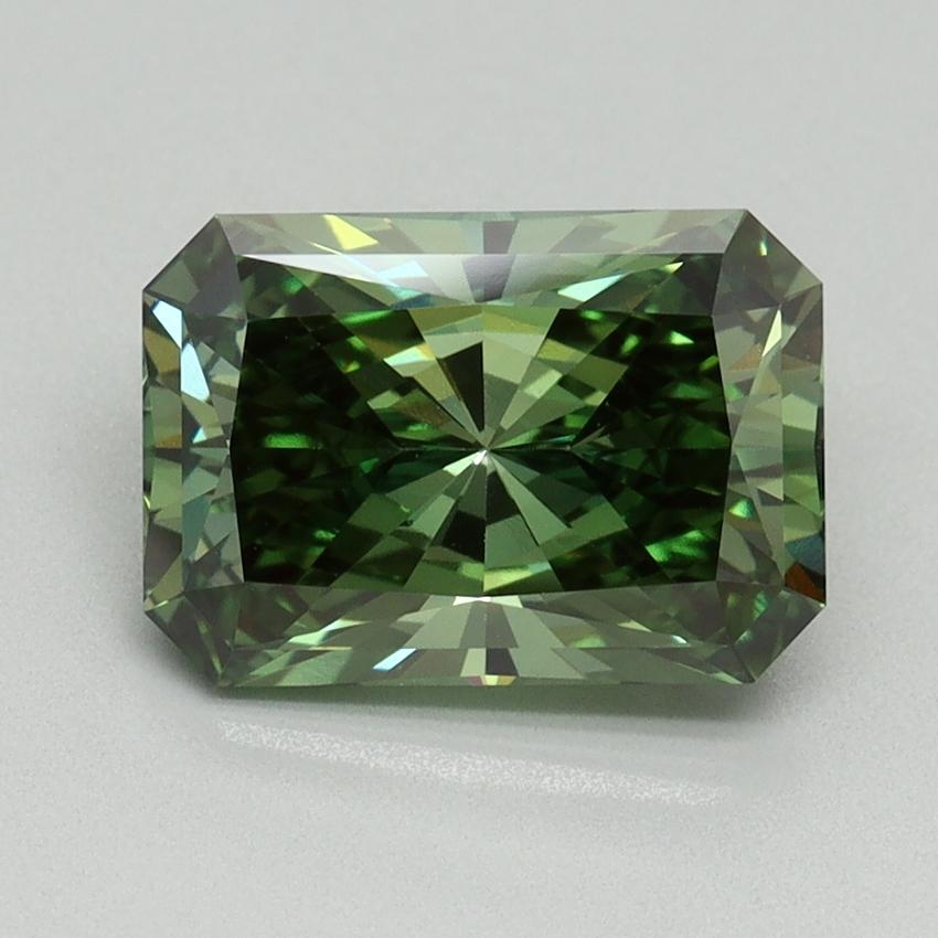 2.57 Ct. Fancy Vivid Green Radiant Lab Grown Diamond