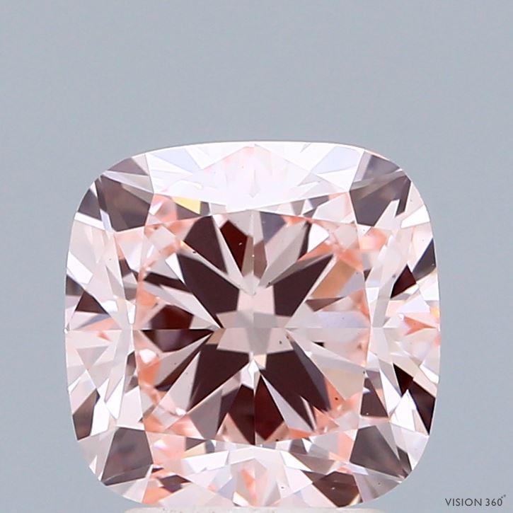 2.71 Ct. Fancy Intense  Pink Cushion Lab Grown Diamond