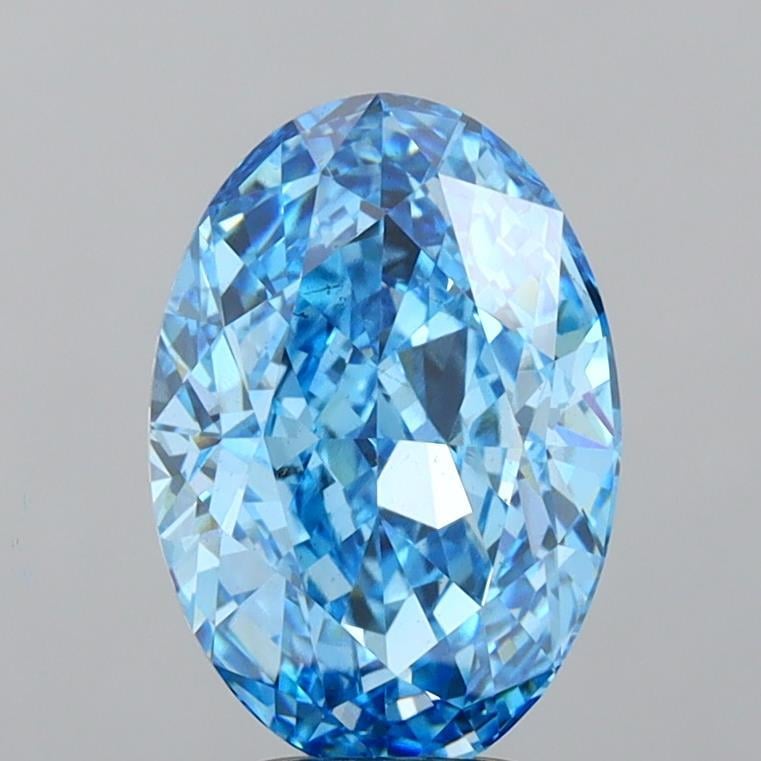 5.03 Ct. Fancy Vivid  Blue Oval Lab Grown Diamond