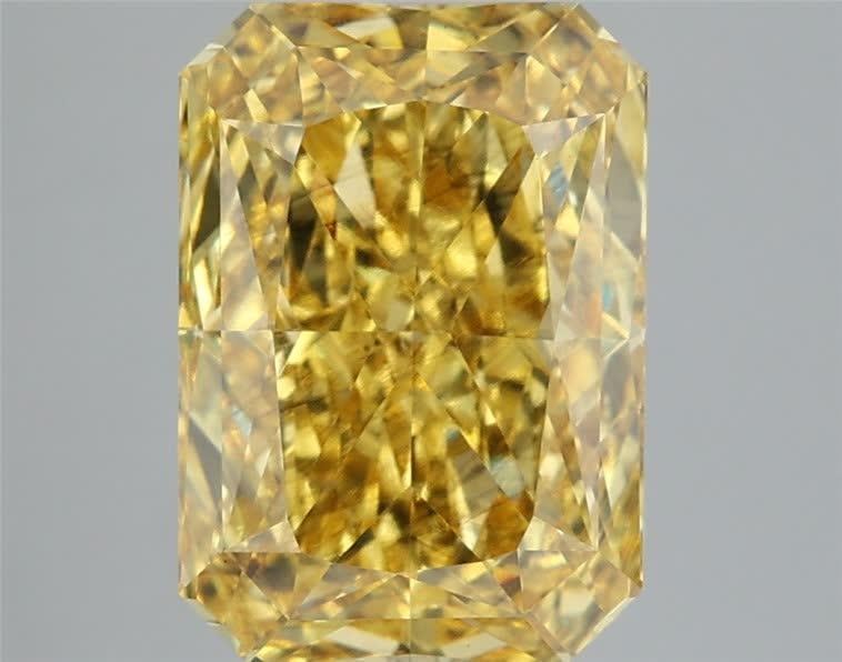 4.09 Ct. Fancy Vivid Yellow Radiant Lab Grown Diamond
