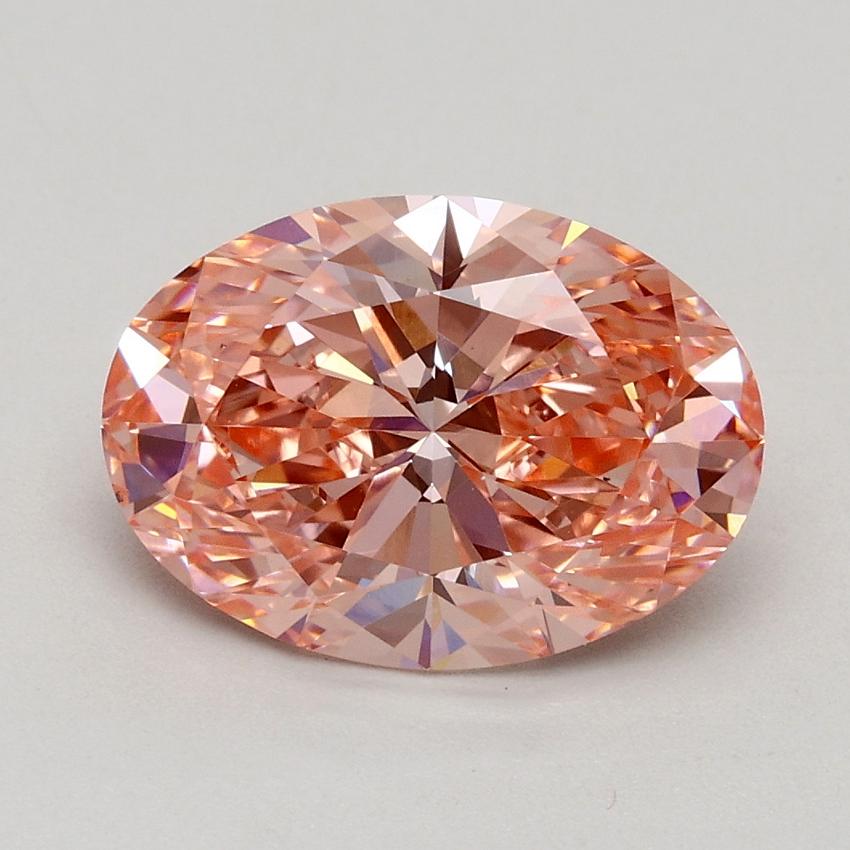 2.09 Ct. Fancy Intense Pink Oval Lab Grown Diamond