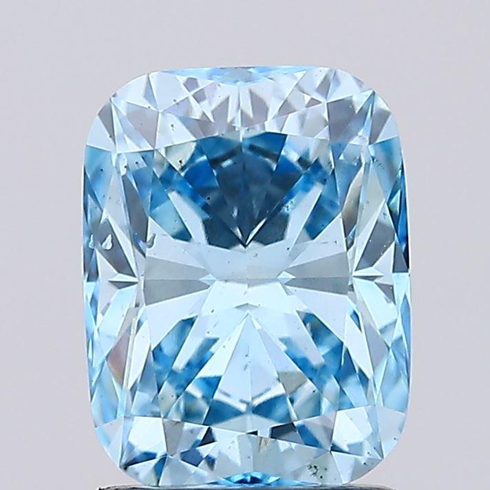 1.51 Ct. Fancy Vivid Blue Cushion Lab Grown Diamond