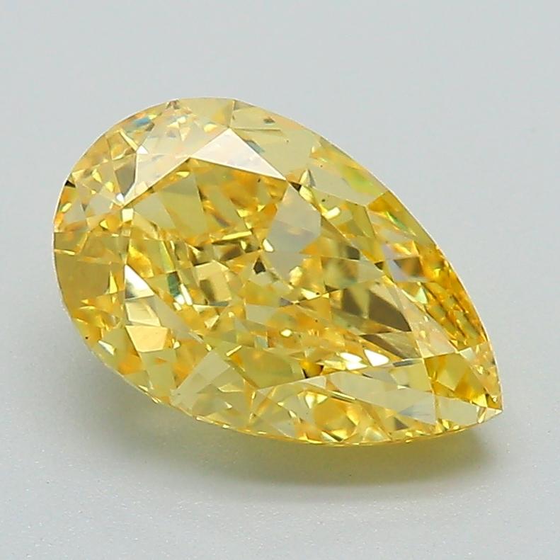 2.01 Ct. Fancy Vivid Yellow Pear Lab Grown Diamond
