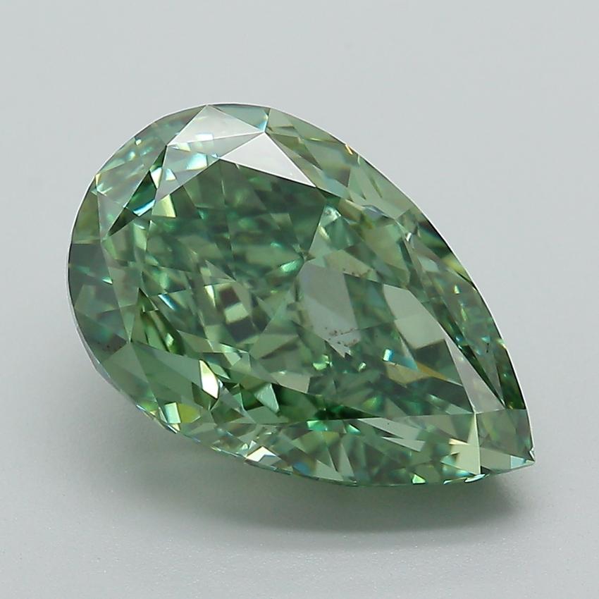 5.03 Ct. Fancy Vivid Green Pear Lab Grown Diamond