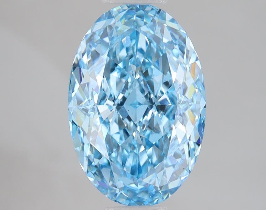 3.02 Ct. Fancy Vivid Blue Oval Lab Grown Diamond