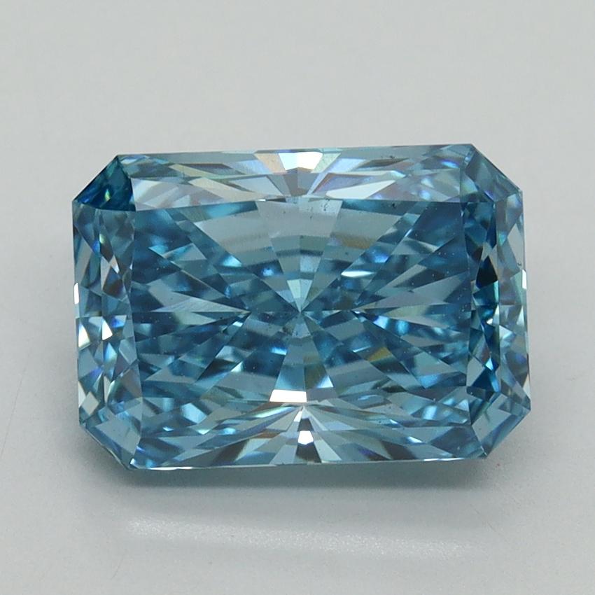 3.02 Ct. Fancy Vivid Blue Radiant Lab Grown Diamond