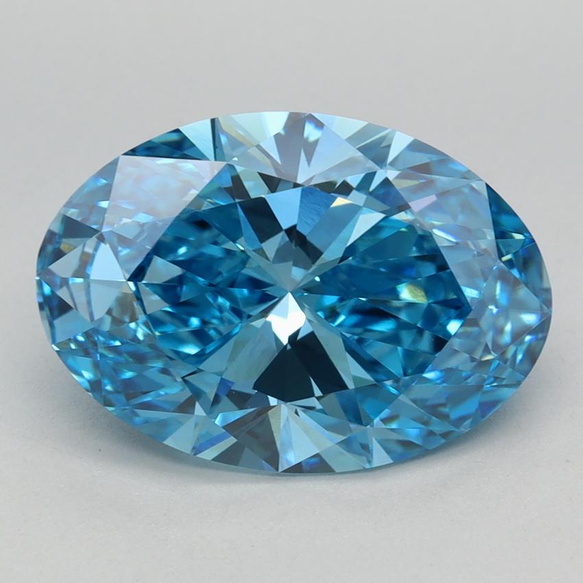 3.52 Ct. Fancy Vivid Blue Oval Lab Grown Diamond