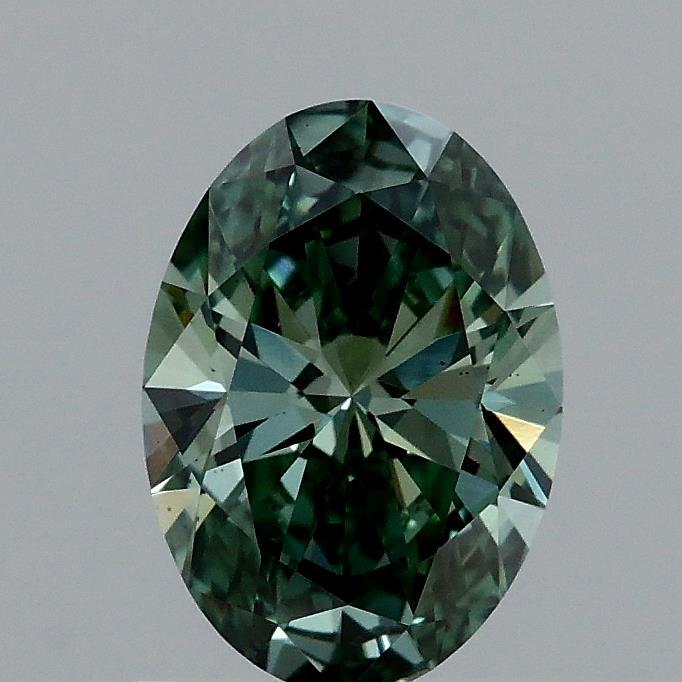 1.01 Ct. Fancy Vivid Green Oval Lab Grown Diamond