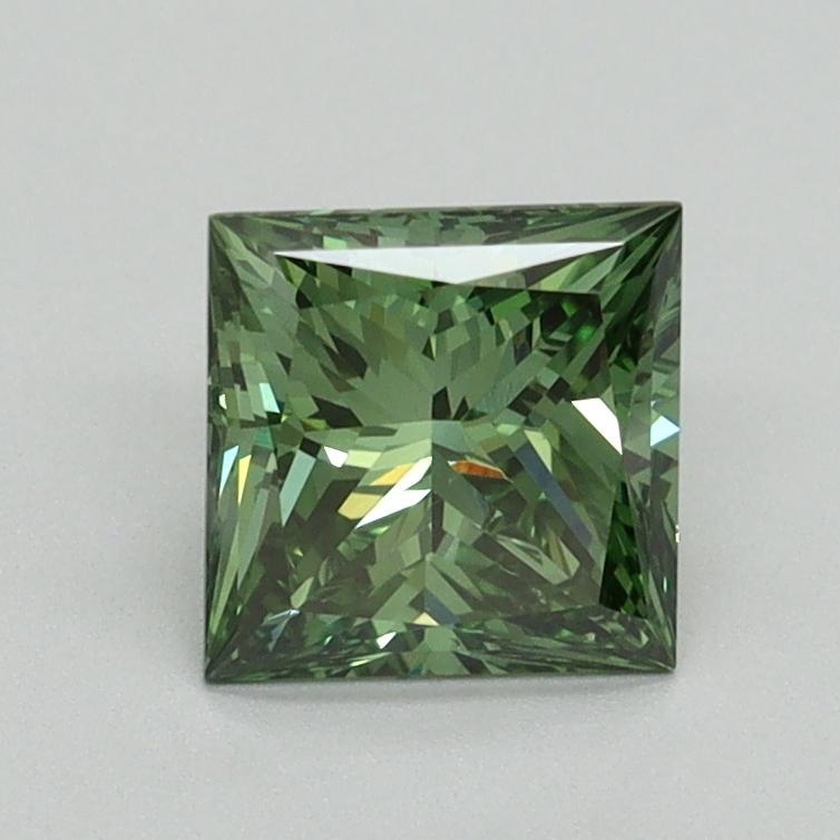 1.03 Ct. Fancy Vivid Green Princess Lab Grown Diamond