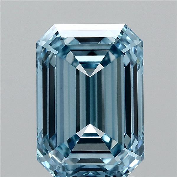 3.69 Ct. Fancy Vivid Blue Emerald Lab Grown Diamond