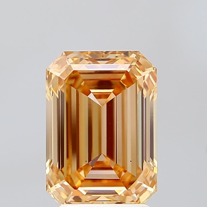 3.02 Ct. Fancy Intense Orangy Pink Emerald Lab Grown Diamond