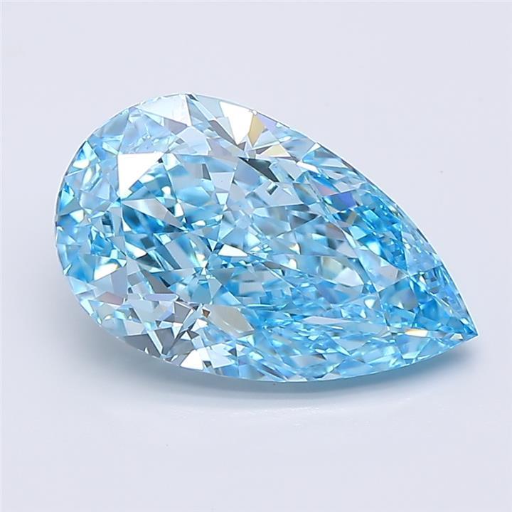 4.01 Ct. Fancy Vivid Blue Pear Lab Grown Diamond