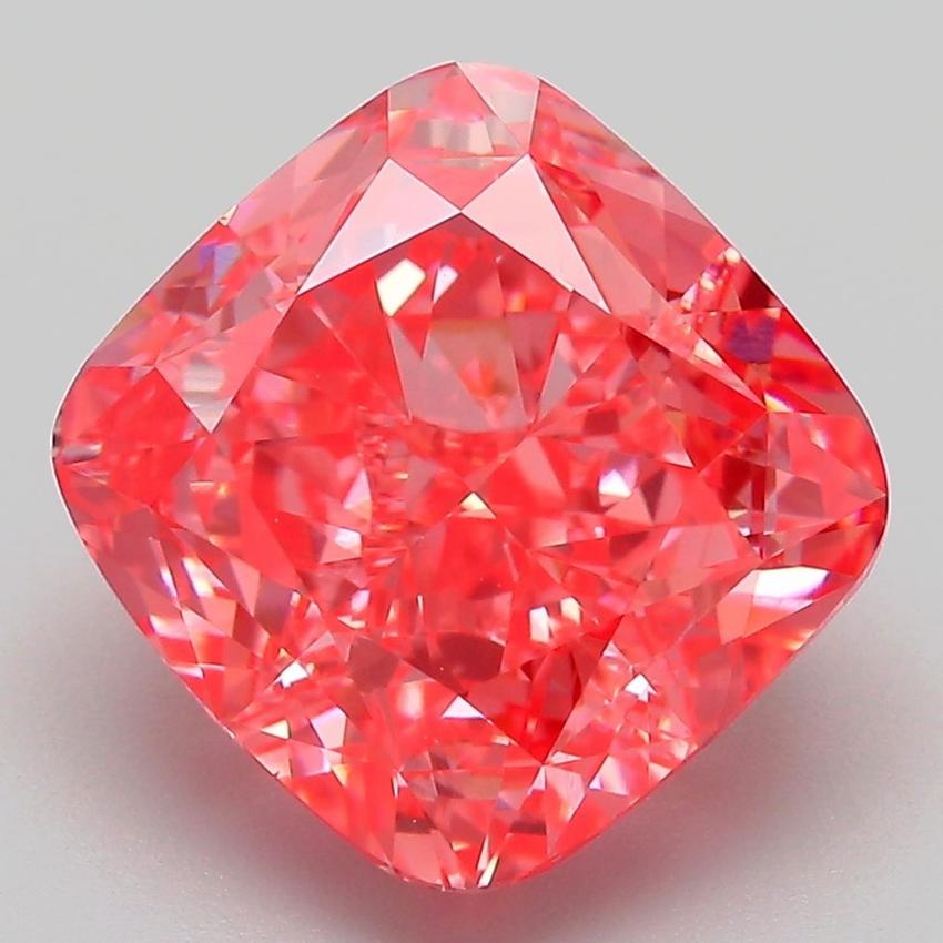 5.67 Ct. Fancy Vivid Pink Cushion Lab Grown Diamond