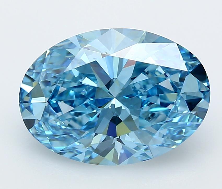 5.03 Ct. Fancy Vivid  Blue Oval Lab Grown Diamond