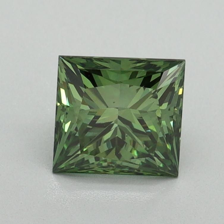 1.11 Ct. Fancy Vivid Green Princess Lab Grown Diamond