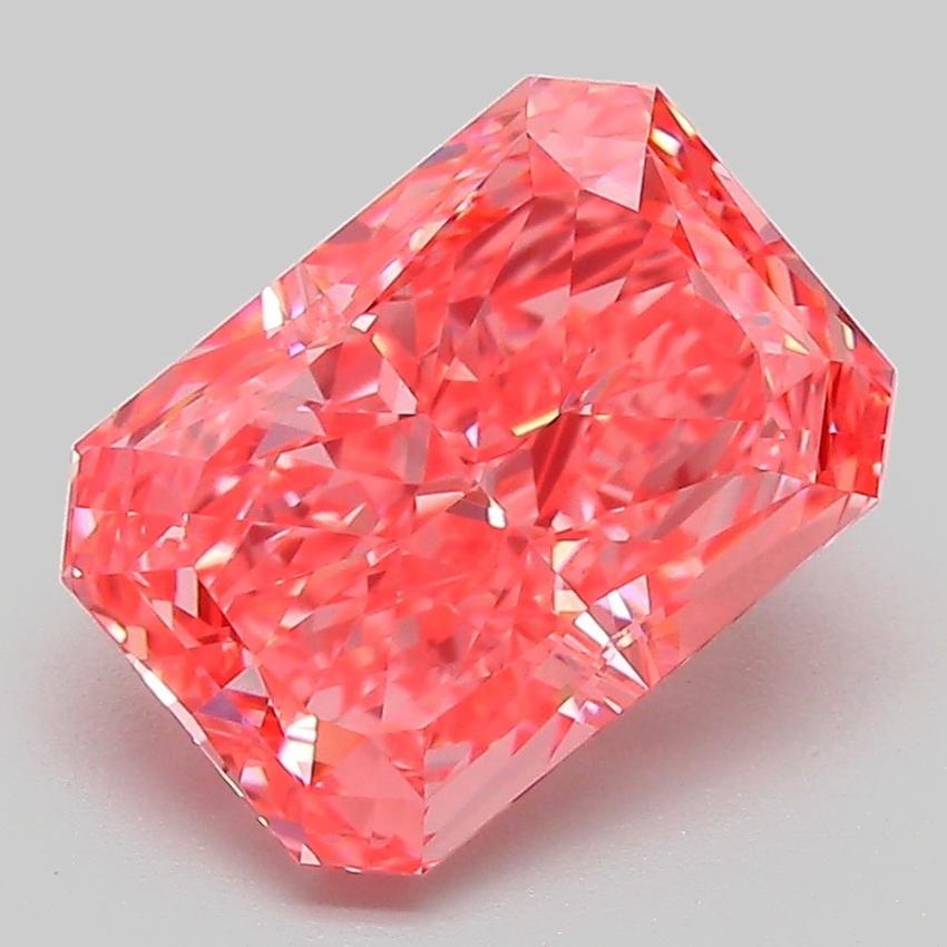 3.04 Ct. Fancy Vivid Pink Radiant Lab Grown Diamond