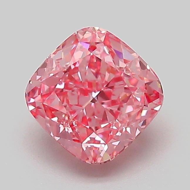 1.18 Ct. Fancy Vivid Pink Cushion Lab Grown Diamond
