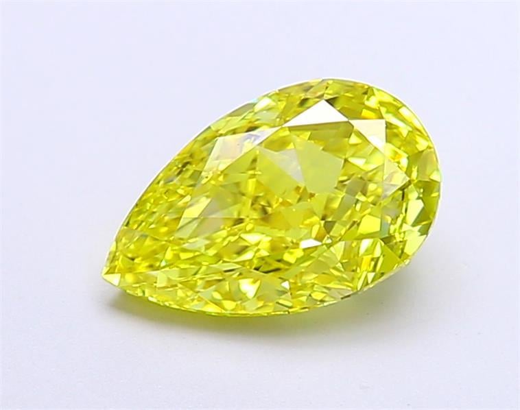 1.59 Ct. Fancy Vivid  Yellow Pear Lab Grown Diamond