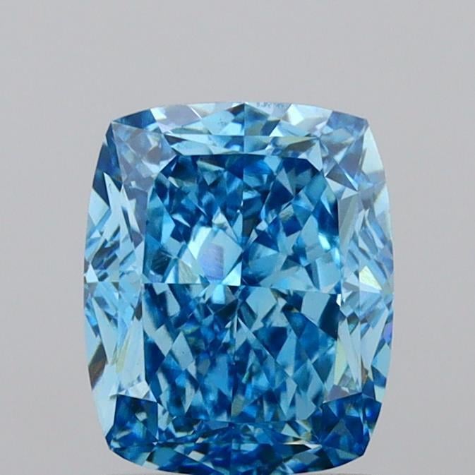 2.07 Ct. Fancy Vivid  Blue Cushion Lab Grown Diamond